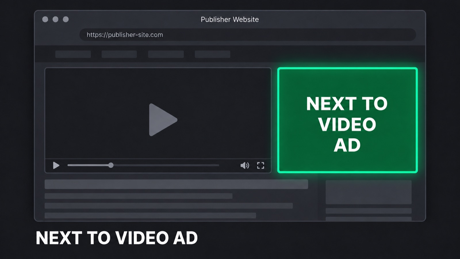 Example of Desktop SideBar Banner Next to Video (A, B, C) 300x250 advertising placement
