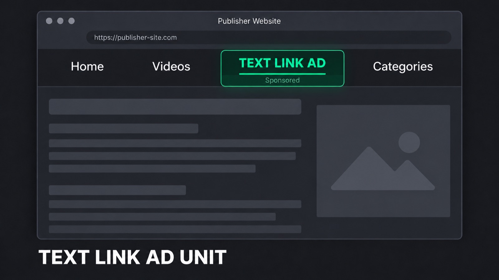 Example of a Text Link ad unit